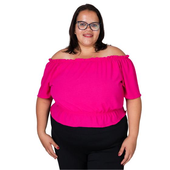 Imagem de Blusas Duna Feminina Plus Size +  Body Suplex Babado Ciganinha