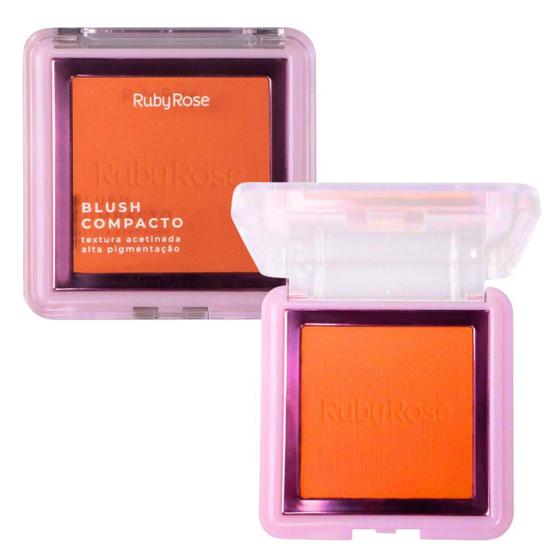 Imagem de Blush Compacto Ruby Rose Textura Acetinada Bl10 7,3G