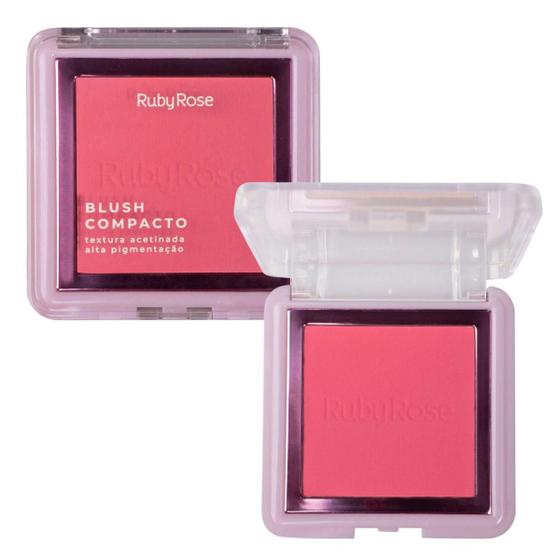 Imagem de Blush Compacto Ruby Rose Textura Acetinada Bl20 7,3G