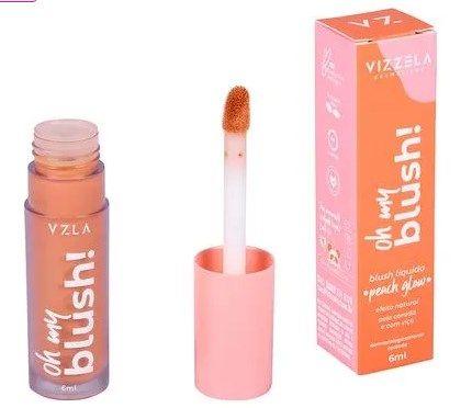 Imagem de Blush liquido oh my blush 02 peach glow vizzella 6ml