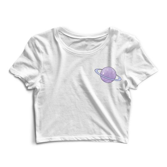 Imagem de Blusinha Blusa Cropped Tshirt Camiseta Feminina Planeta