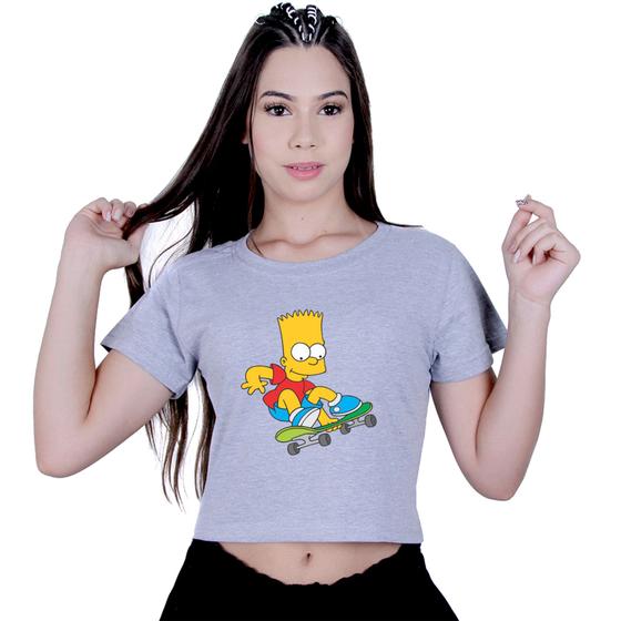 Imagem de Blusinha Cropped Algodão The Simpsons Bart Skate