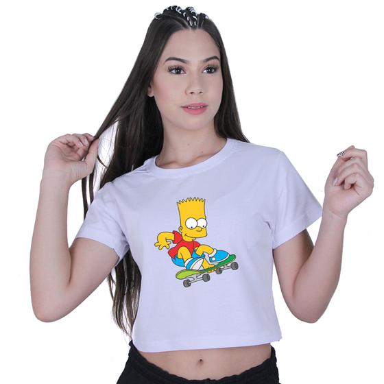 Imagem de Blusinha Cropped Algodão The Simpsons Bart Skate