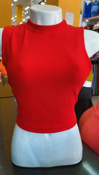 Imagem de Blusinha Cropped Regata com Gola sem Bojo Anarruga