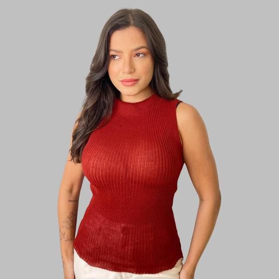 Imagem de Blusinha Feminina De Lã Moda Inverno Garrafinha Gola Alta