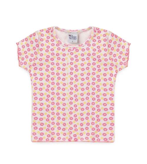 Imagem de Blusinha Manga Curta Infantil Menina Ribana Canelada Floral