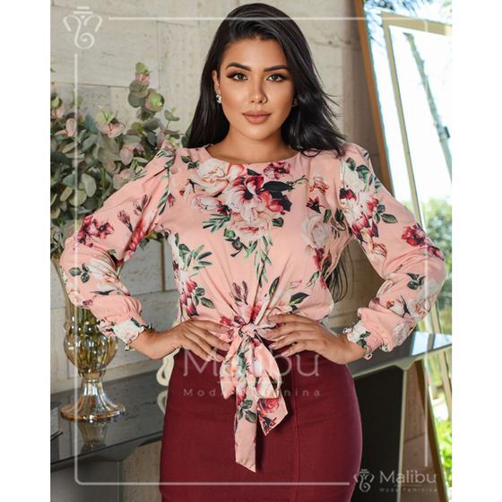 Imagem de Blusinha Manga Longa Floral Moda Evangélica - Leida