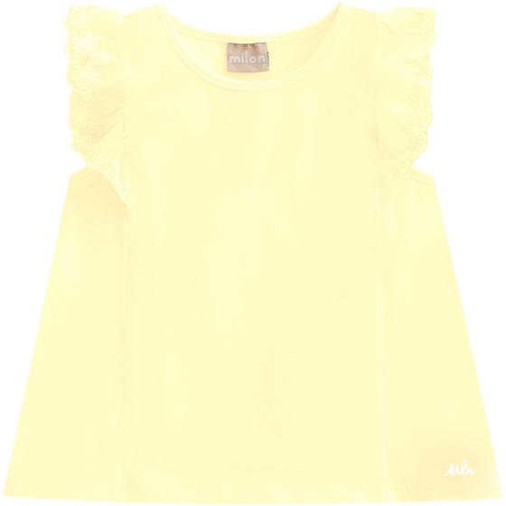 Imagem de Blusinha Menina Milon em Cotton com Tule nas mangas - Amarelo