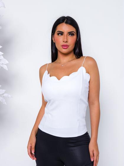 Imagem de Blusinha Nuvem Feminina Malha Crepe Alcinha Com Bojo Super Moda Top