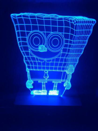 Imagem de Bob Esponja, Luminária Led, 16 cores, Desenho, Infantil, Abajur