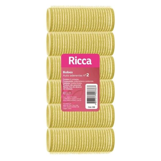 Imagem de Bobes Autoaderentes Ricca Nº 2 Amarelo Cód.336