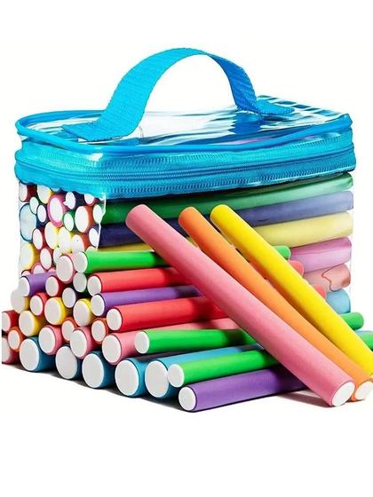Imagem de Bobes de Cabelo Flexíveis sem Calor - Kit com 42 Rolos para Ondas e Cachos DIY