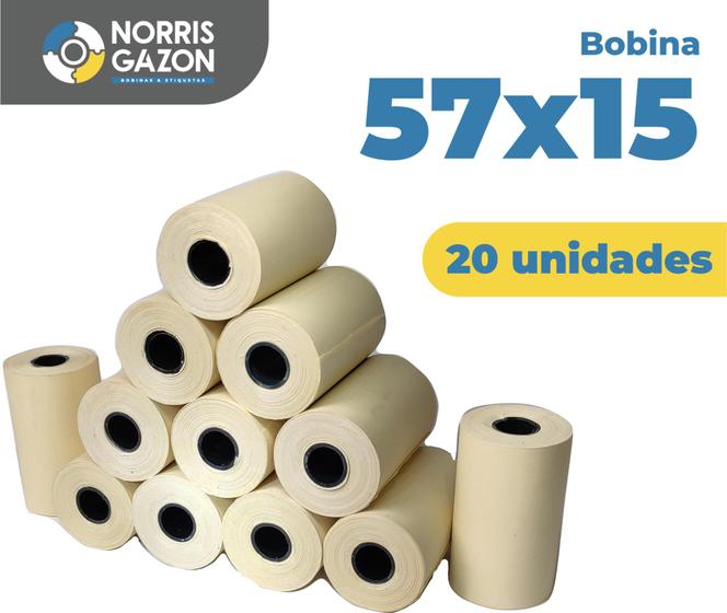 Imagem de Bobina 57x15 Térmica Amarela  C/20 Un