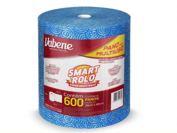 Imagem de Bobina de pano multiuso azul 28cmx40cm- 600 panos picotados - Vabene