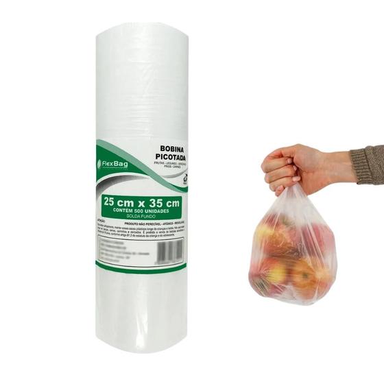 Imagem de Bobina em Saco Picotada 25 x 35cm com 500Sacos Flexbag