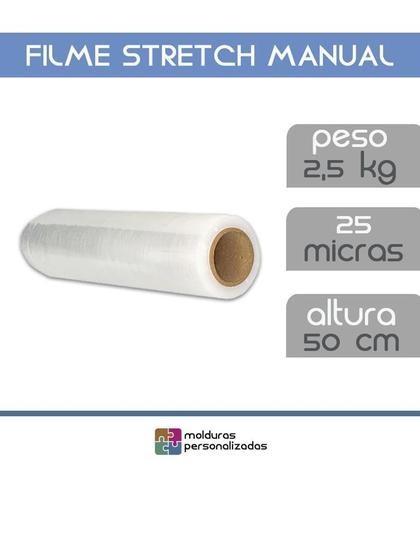 Imagem de Bobina Filme Stretch Manual 500 Mm X 25 Micras Com 2,5 Kilos