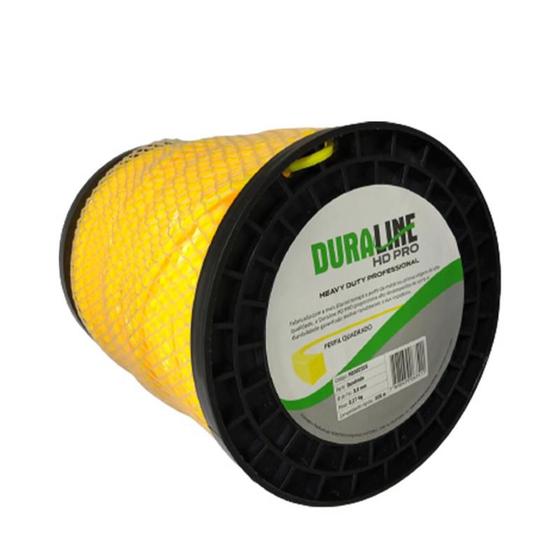 Imagem de Bobina Fio Nylon Roçadeira 3mm Quadrado 2kg 245m Duraline