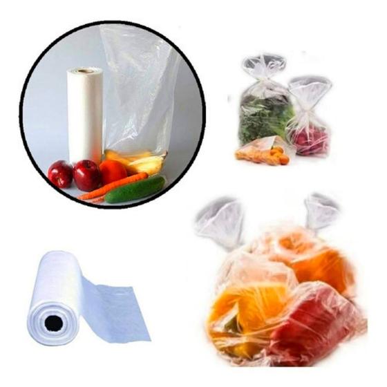 Imagem de Bobina Picotada Saco Plástico Transparente Freezer Microondas - 23x35cm 3L - 500 unidades