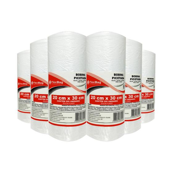 Bobina Saco Plastico Picotada 20x30 6 Rolos C/500 Sacos Menor preço em Bobina Saco Plastico Picotada 20x30 6 Rolos C/500 Sacos