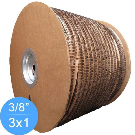 Imagem de Bobina Wire-o 3x1 Preto 3/8 para 60 fls 45.000 anéis 