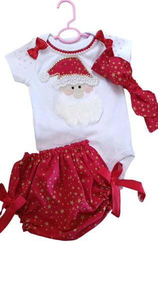 Imagem de Boddy natal com tapa fralda e bandana
