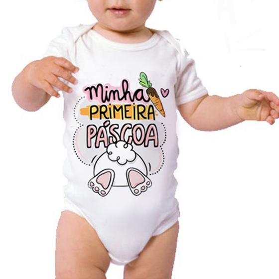 Imagem de Bodie Body Infantil Minha Primeira Páscoa Coelho Vida