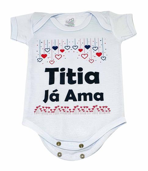 Imagem de Body Baby Branco Personalizado Lembrancinha Titia Já Ama