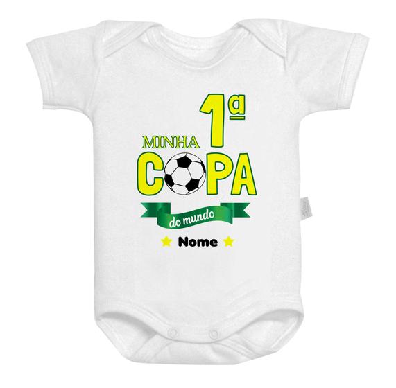 Imagem de Body Baby Branco Personalizado Minha Primeira Copa