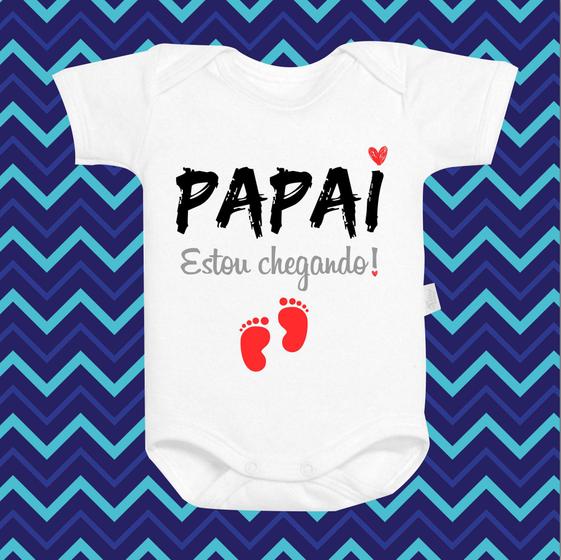 Imagem de Body Baby Branco Personalizado - Papai Estou Chegando!