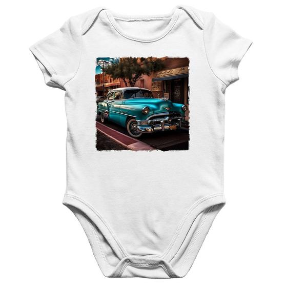 Imagem de Body Bebê Algodão Carro clássico azul - Foca na Moda