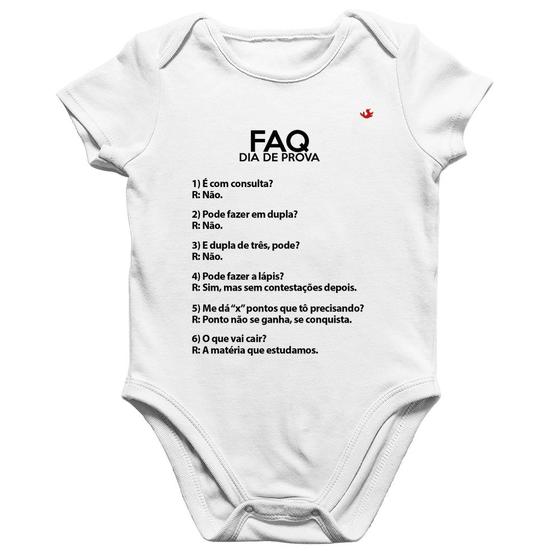 Imagem de Body Bebê Algodão FAQ Dia de Prova - Foca na Moda