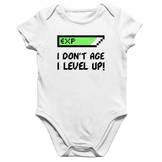Imagem de Body Bebê Algodão I Don't Age, I Level Up - Foca na Moda