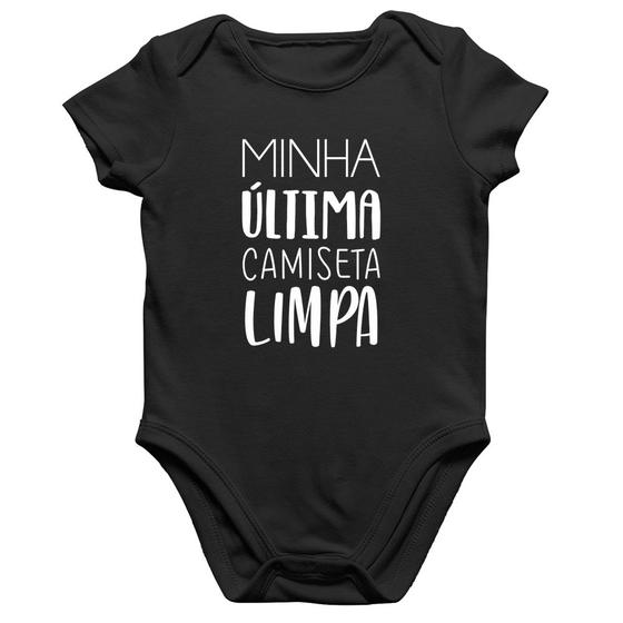 Imagem de Body Bebê Algodão Minha última camiseta limpa - Foca na Moda