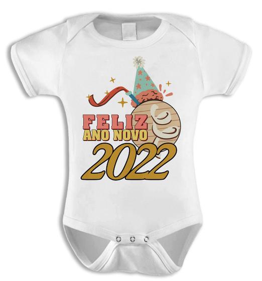 Imagem de Body Bebê Ano Novo feliz 2022 personalizado  touca estrela