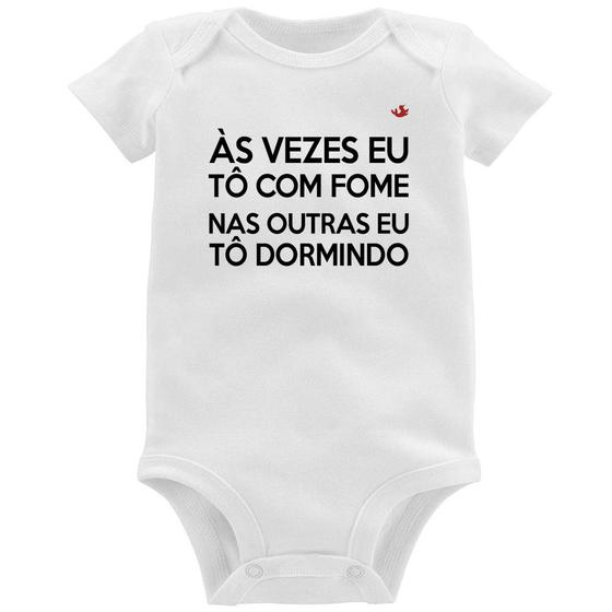 Imagem de Body Bebê Às vezes eu tô com fome, nas outras eu tô dormindo - Foca na Moda