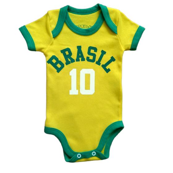 Imagem de Body Bebê Brasil Copa do Mundo Temático Uniforme Futebol Torcedor