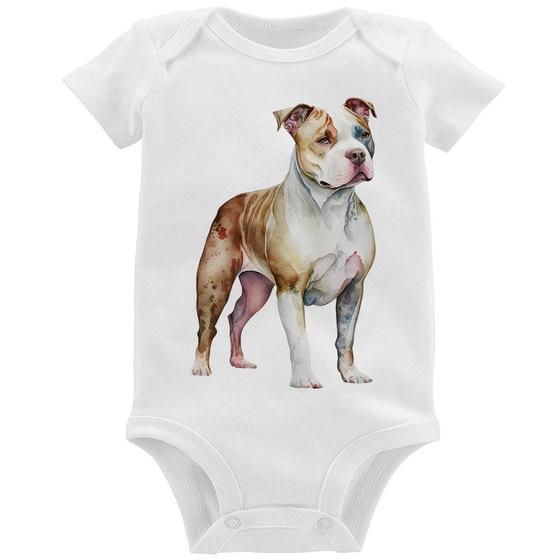 Imagem de Body Bebê Cachorro Pitbull - Foca na Moda