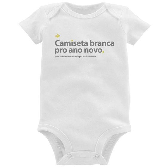 Imagem de Body Bebê Camiseta branca de ano novo - Foca na Moda