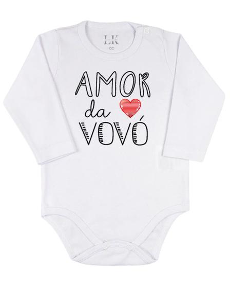 Imagem de Body Bebê com Frase "Amor da Vovó" Algodão fio Egípcio