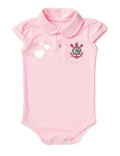 Imagem de Body Bebê Corinthians Polo Rosa Torcida Baby Menina Oficial