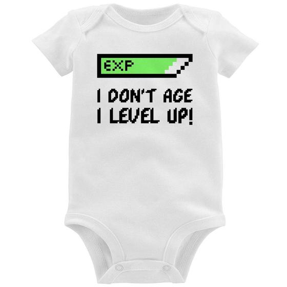 Imagem de Body Bebê I Don't Age, I Level Up - Foca na Moda