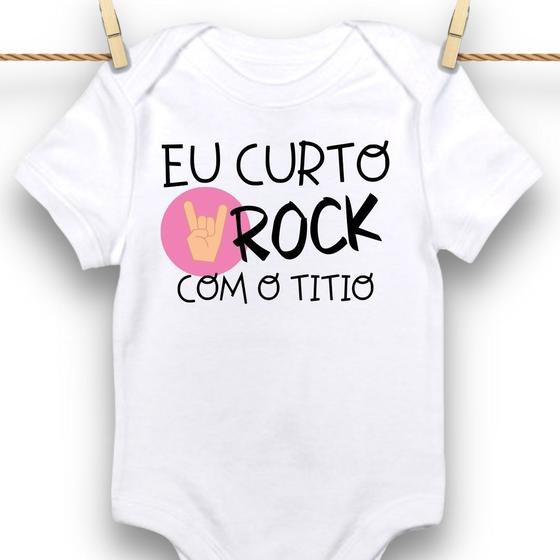 Imagem de Body Bebê Infantil Curto Rock Com O Titio Titia Musica Roupa