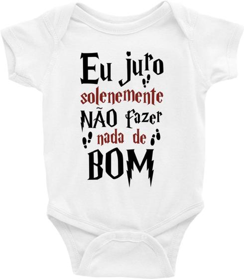 Imagem de Body Bebê Infantil Eu Juro Solenemente Não Fazer Nada de Bom - TAMANHO RN