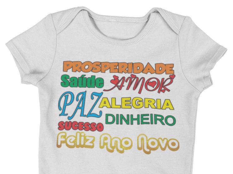 Imagem de Body Bebê Infantil Feliz Ano Novo Réveillon Branca