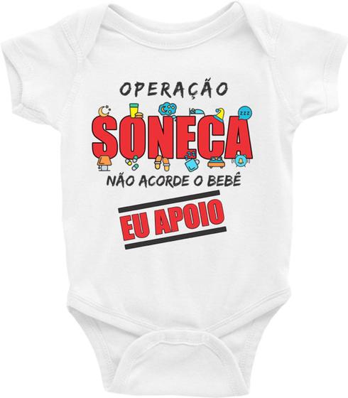 Imagem de Body Bebê Infantil Operação Soneca Não Acorde o Bebê MOD2 - TAMANHO RN