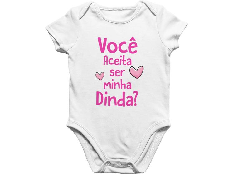 Imagem de Body Bebê Infantil Você Aceita Ser Minha Dinda Branca