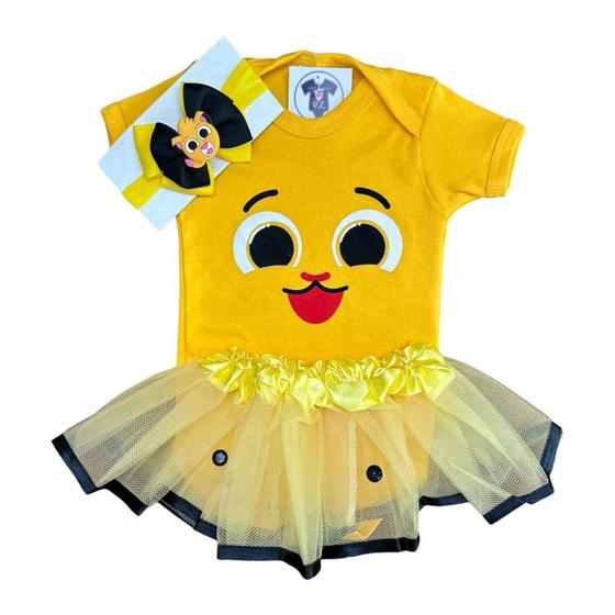 Imagem de Body bebe- leaozinho+tutu+laço-mesversario-tematico