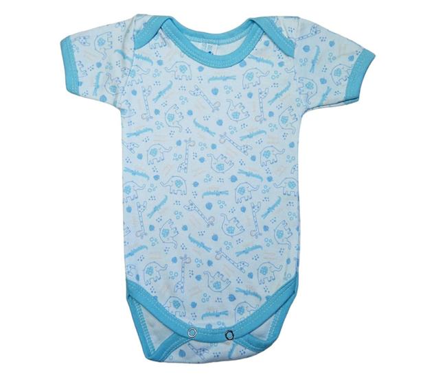 Imagem de Body Bebê Manga Curta Estampado Safari Azul - Bruno Baby