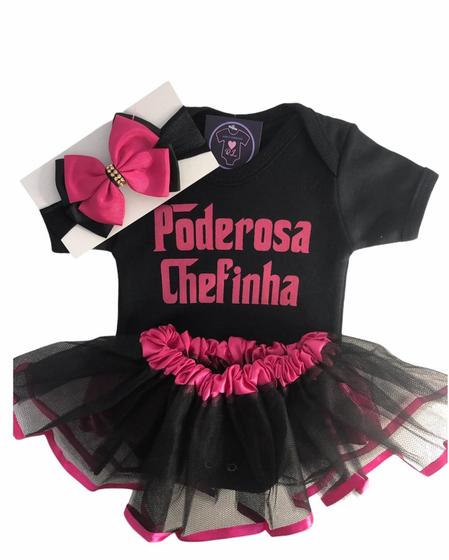 Imagem de Body Bebe Menina Chefinha + Laço + Saia de Tule - Mesversário