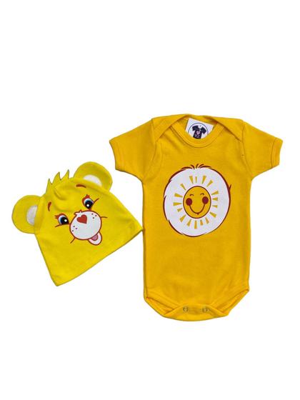 Imagem de Body bebe menina ursinho amarelo +touca-mesversário-temático